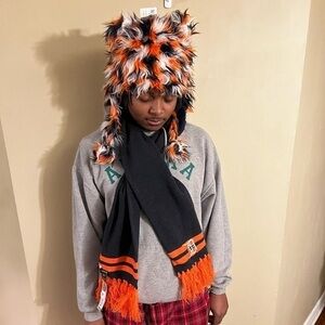 Detroit Tigers Tiger Faux Fur Hat w/ ear sequins details